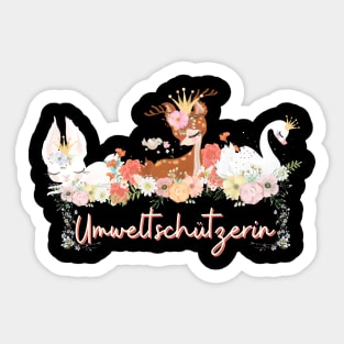 Hase Reh Schwan Umwelt Schutz Prinzessin Blumen Süß Sticker